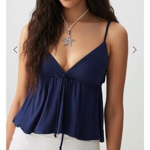 Plunge Babydoll Tank Top